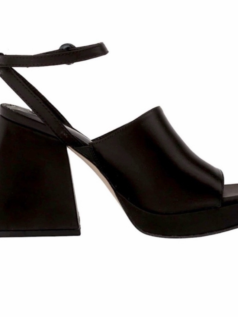 Sam Edelman Black Chunky Block Heel Sandal with Ankle Strap